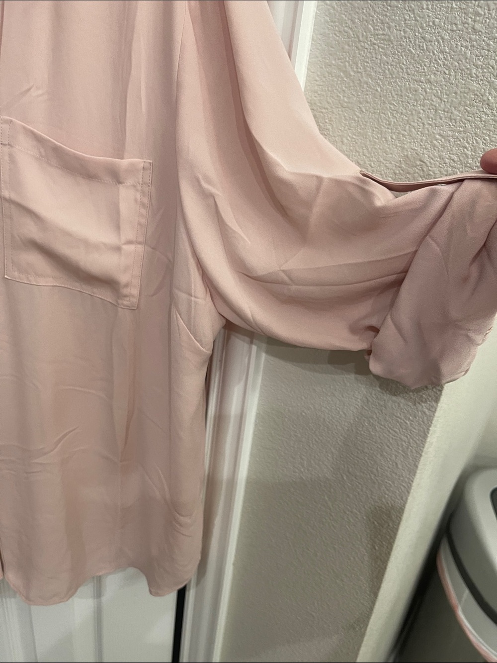 Maurices Blush Pink Button-Up Pocket Blouse - Picture 3 of 5